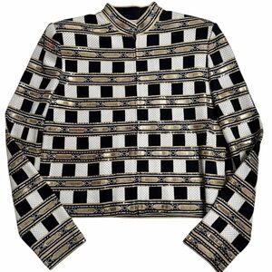 St. John Evening by Marie Gray Checkerboard Embellished Jacket